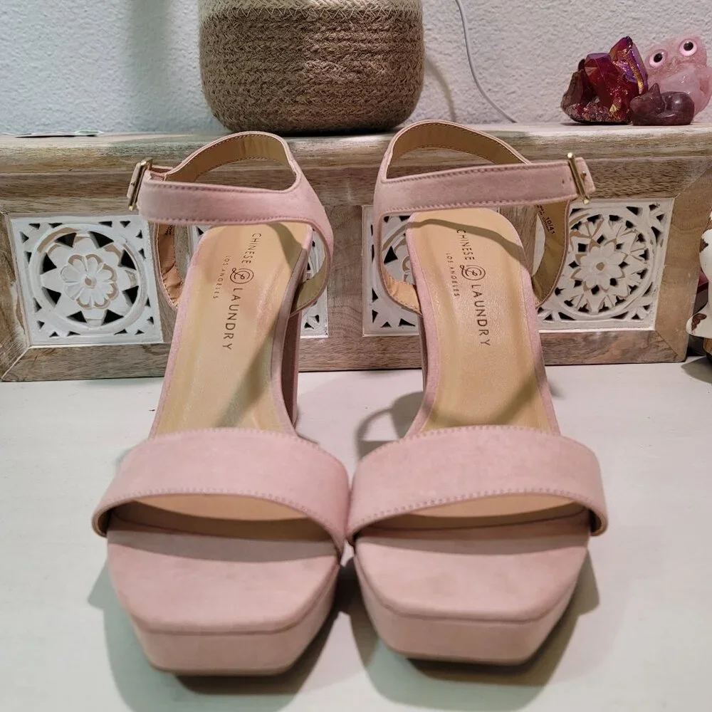 Chinese Laundry Alanah Ankle Strap Platform Sandals in Nude Women Sz 10 Chic - Picture 3 of 13